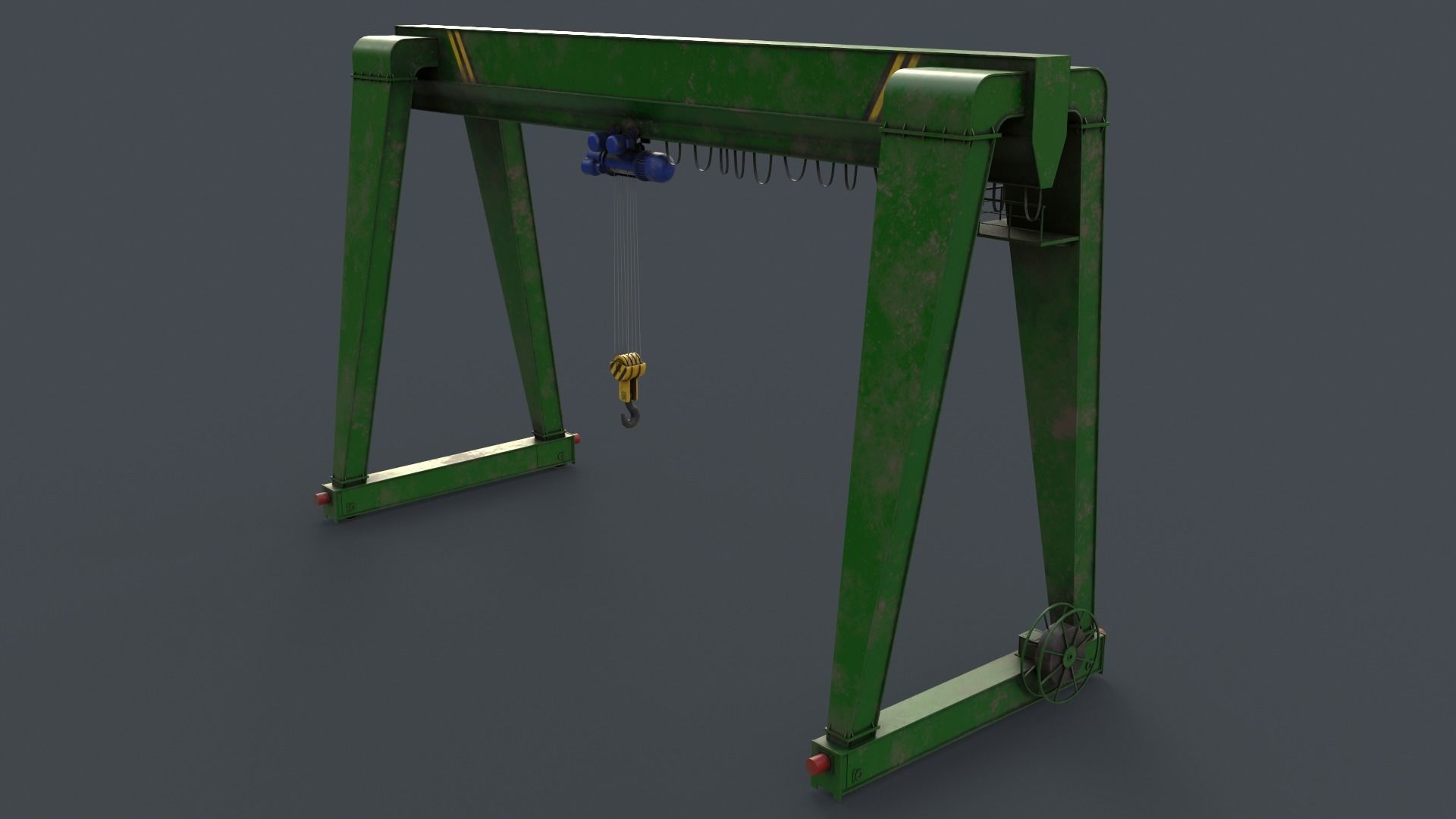 PBR Single Girder Gantry Crane V2 - Multi color Pack 3D Model Collection_99