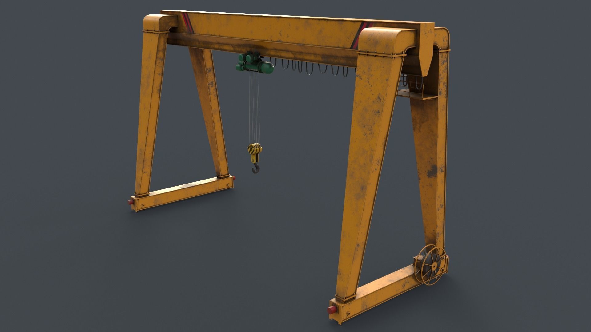 PBR Single Girder Gantry Crane V2 - Multi color Pack 3D Model Collection_109