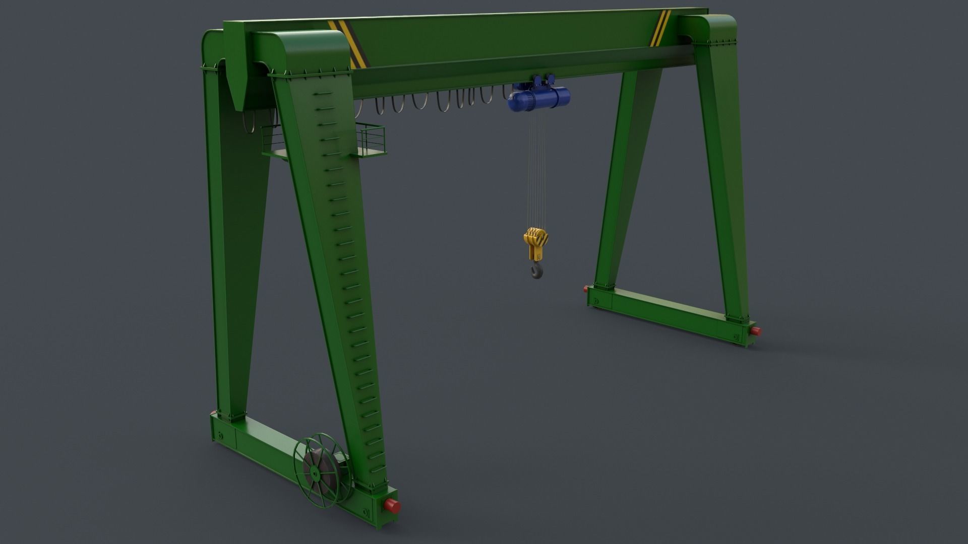 PBR Single Girder Gantry Crane V2 - Multi color Pack 3D Model Collection_23