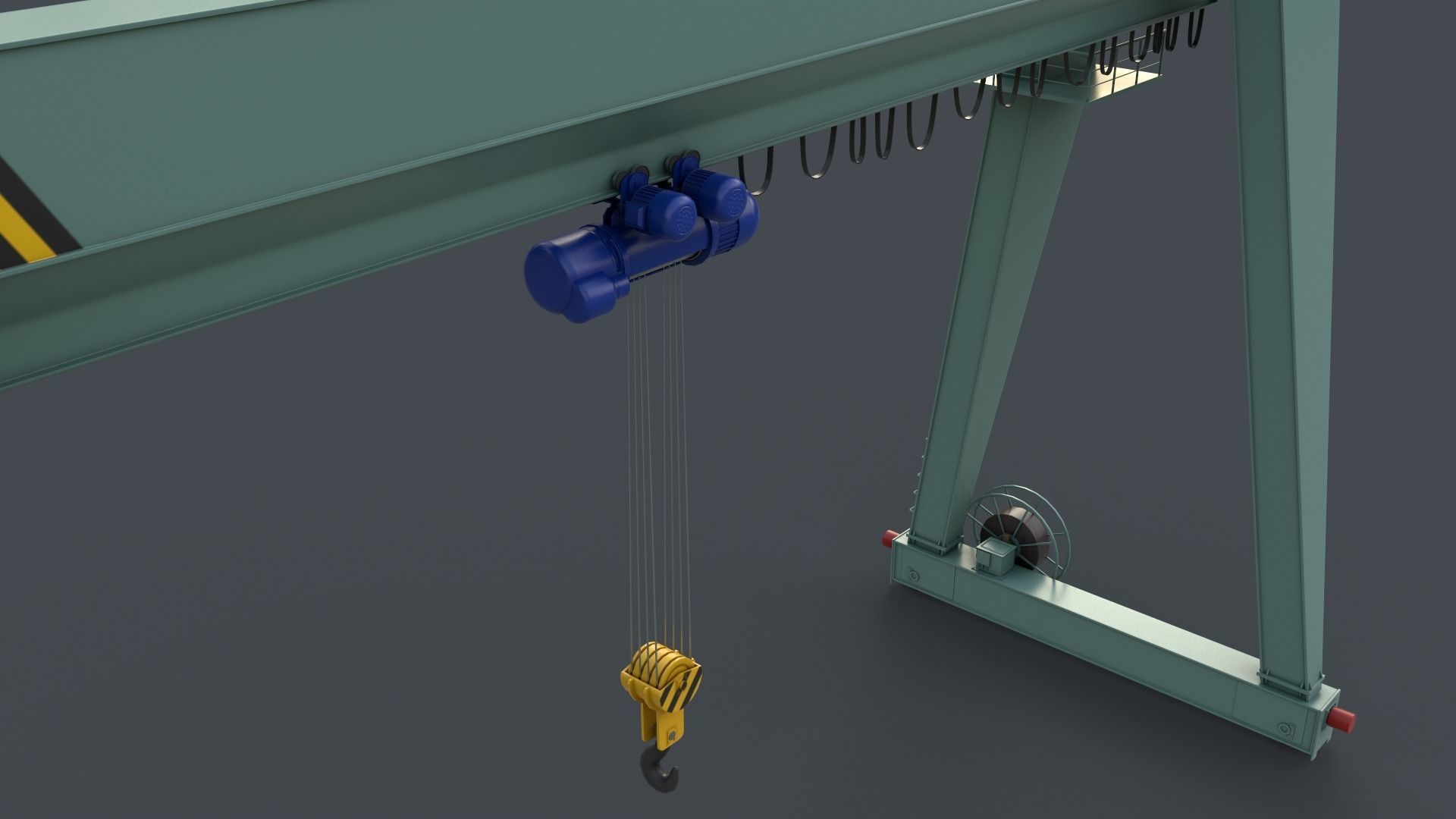 PBR Single Girder Gantry Crane V2 - Multi color Pack 3D Model Collection_69