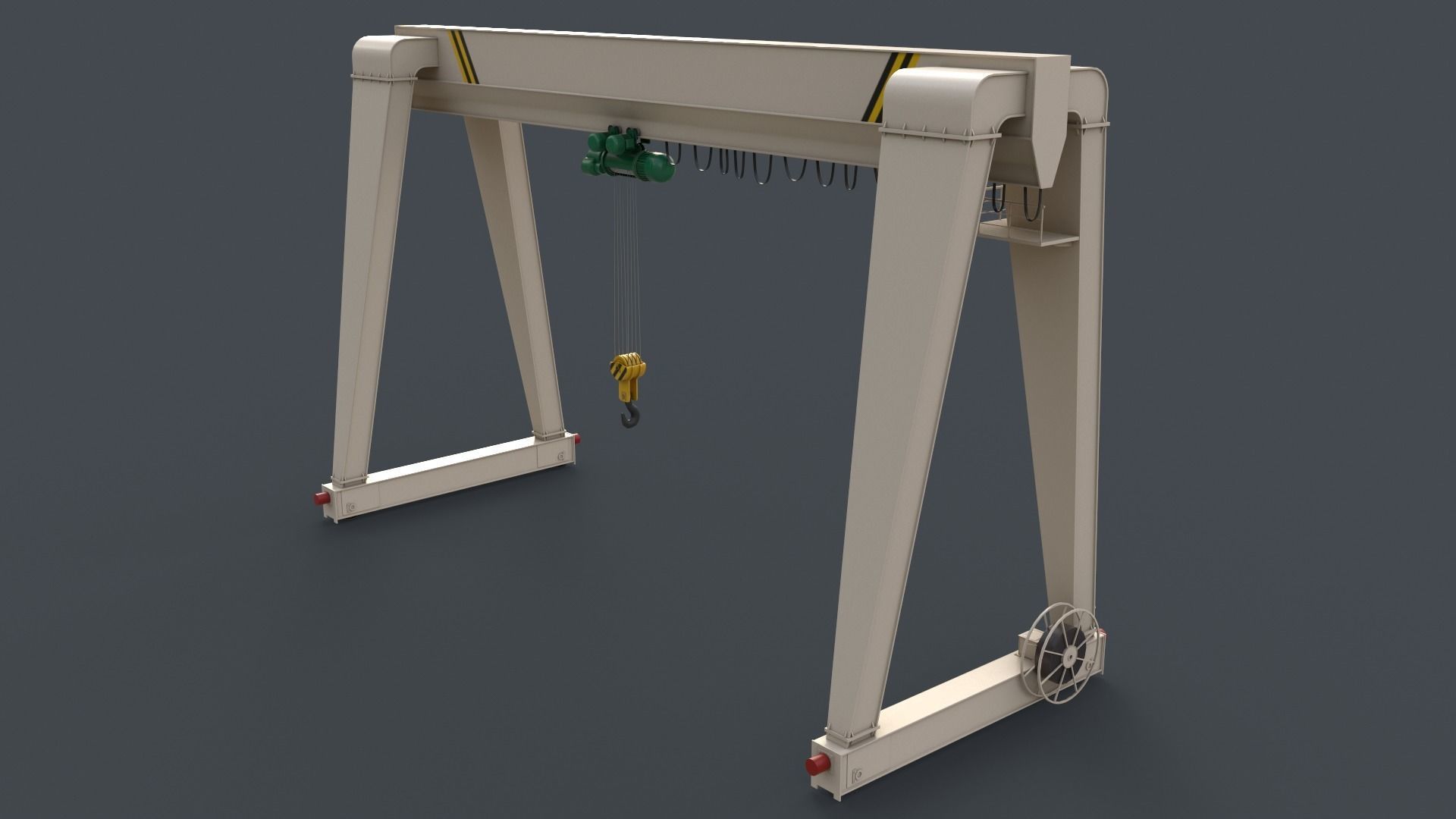 PBR Single Girder Gantry Crane V2 - Multi color Pack 3D Model Collection_97