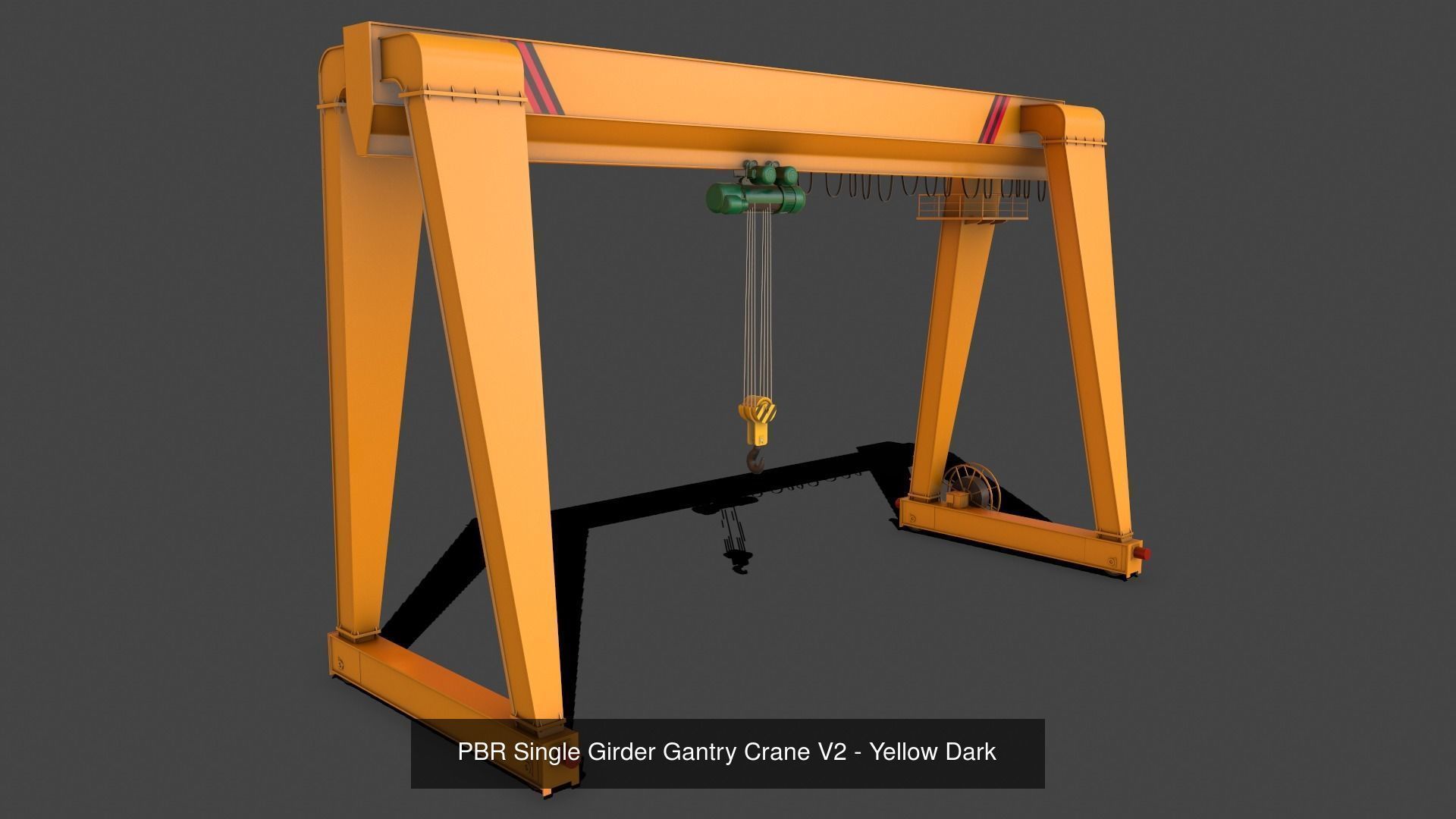 PBR Single Girder Gantry Crane V2 - Multi color Pack 3D Model Collection_21