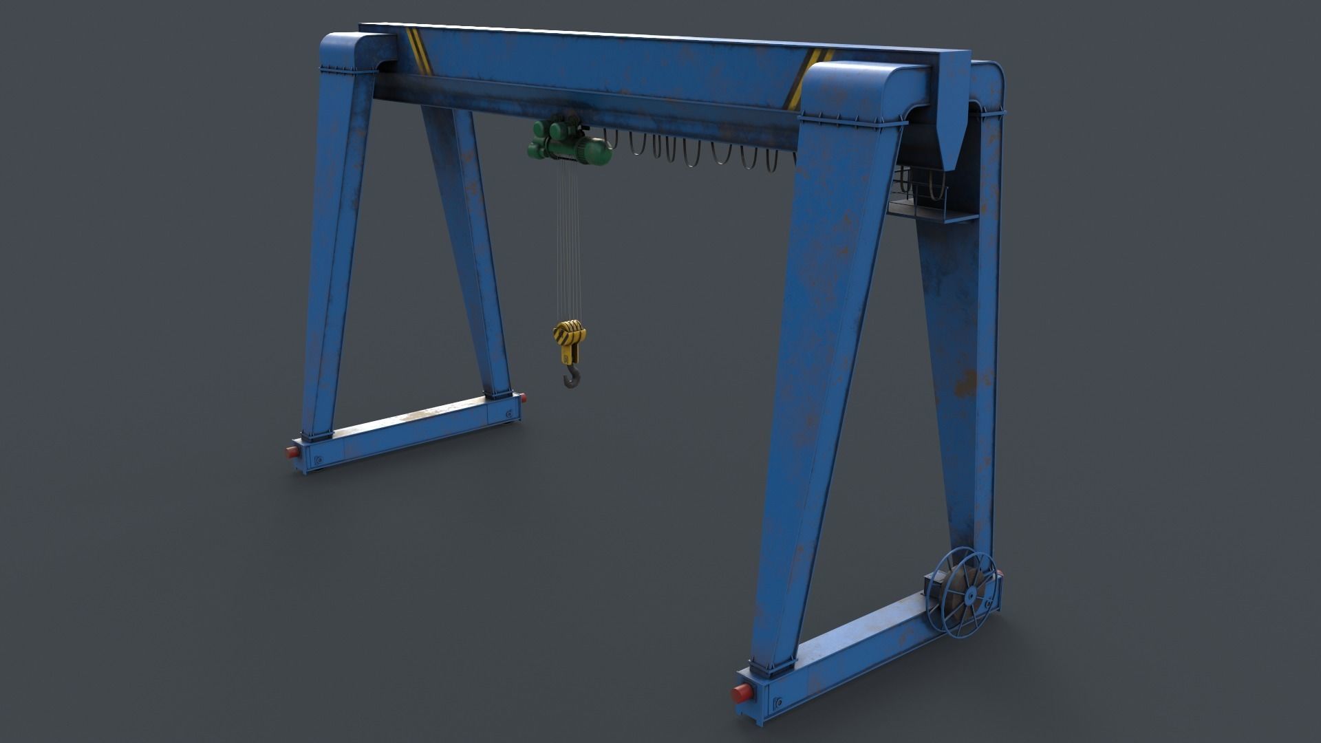 PBR Single Girder Gantry Crane V2 - Multi color Pack 3D Model Collection_98