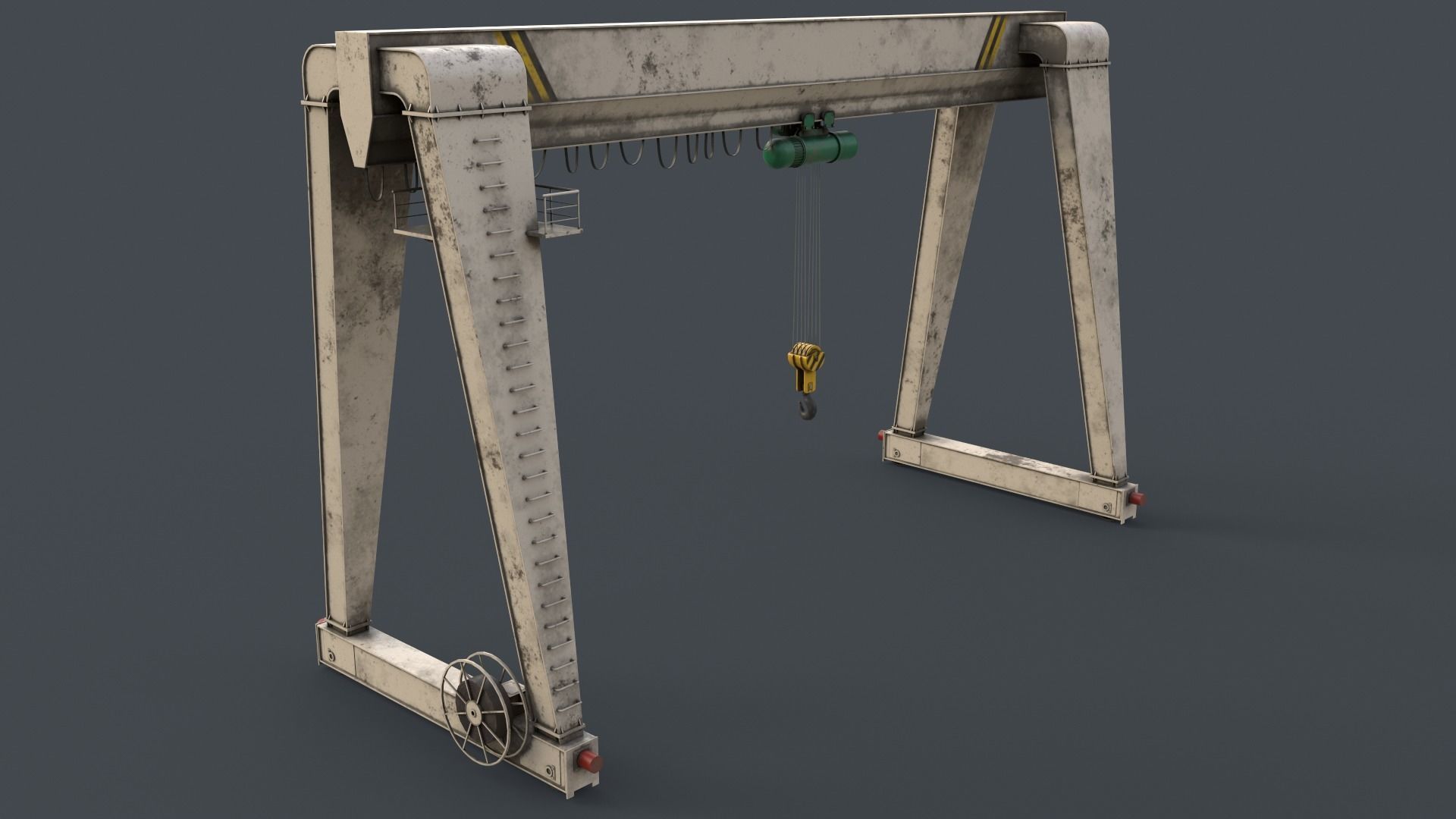 PBR Single Girder Gantry Crane V2 - Multi color Pack 3D Model Collection_46