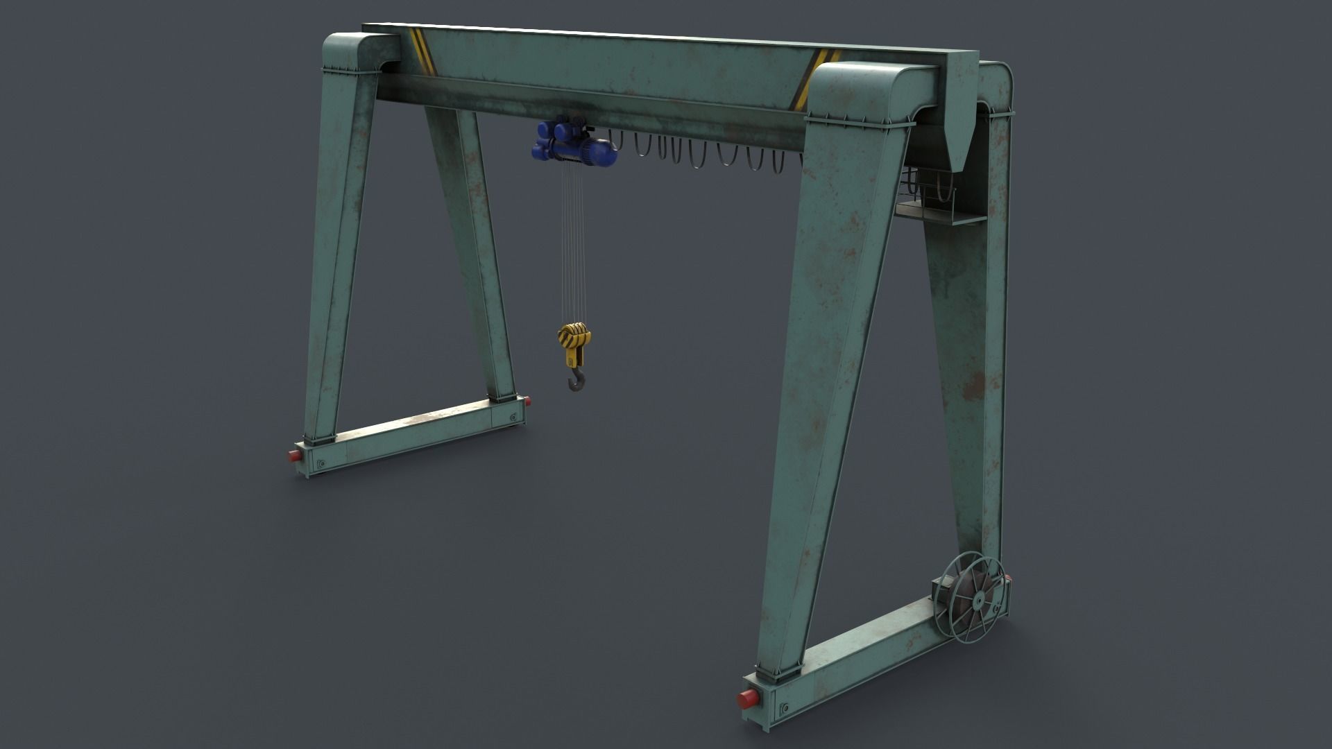 PBR Single Girder Gantry Crane V2 - Multi color Pack 3D Model Collection_100