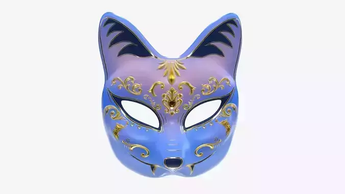 Half-face kitsune carnival mask