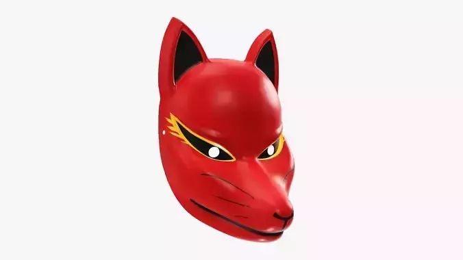 Fox japanese mask 01 3D model