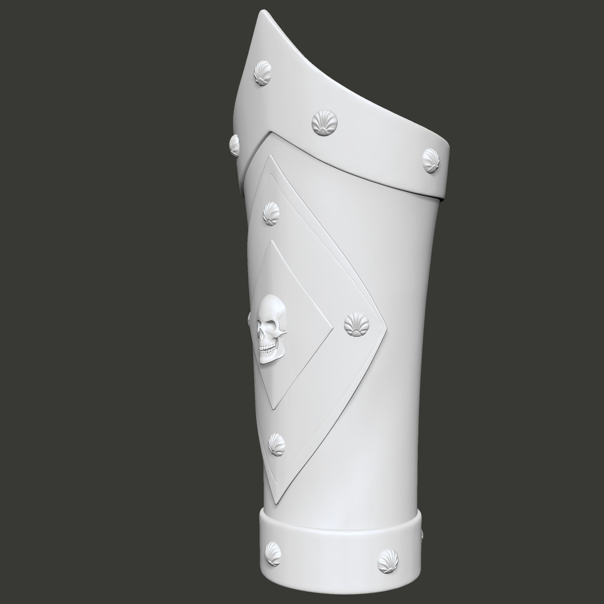 Skull Pirate Bracers 3D print model_5
