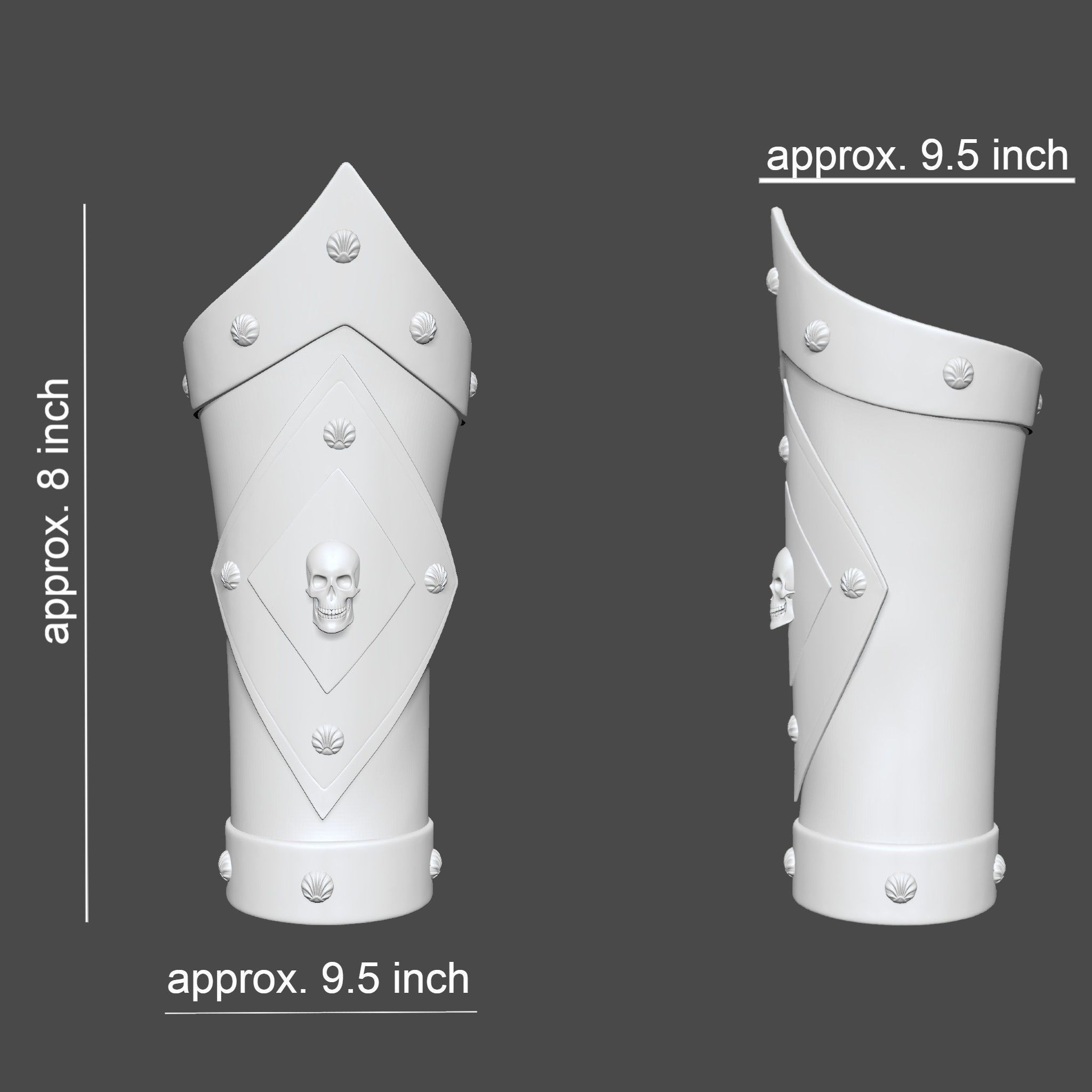 Skull Pirate Bracers 3D print model_1