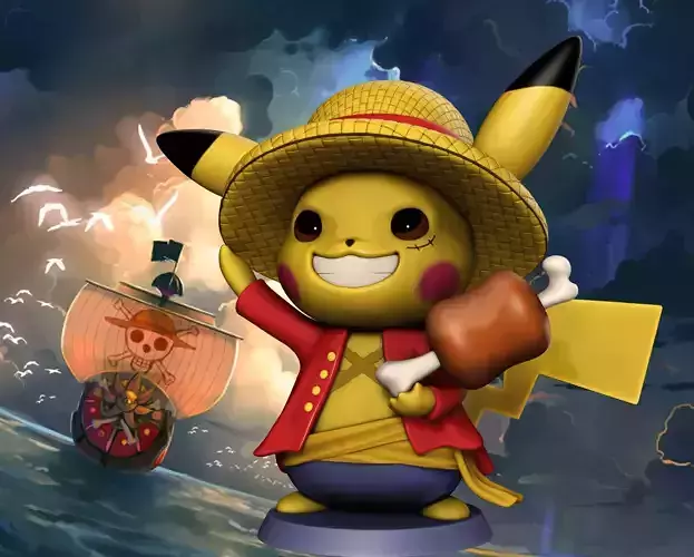 Pikachu Luffy Cosplay 3D print model
