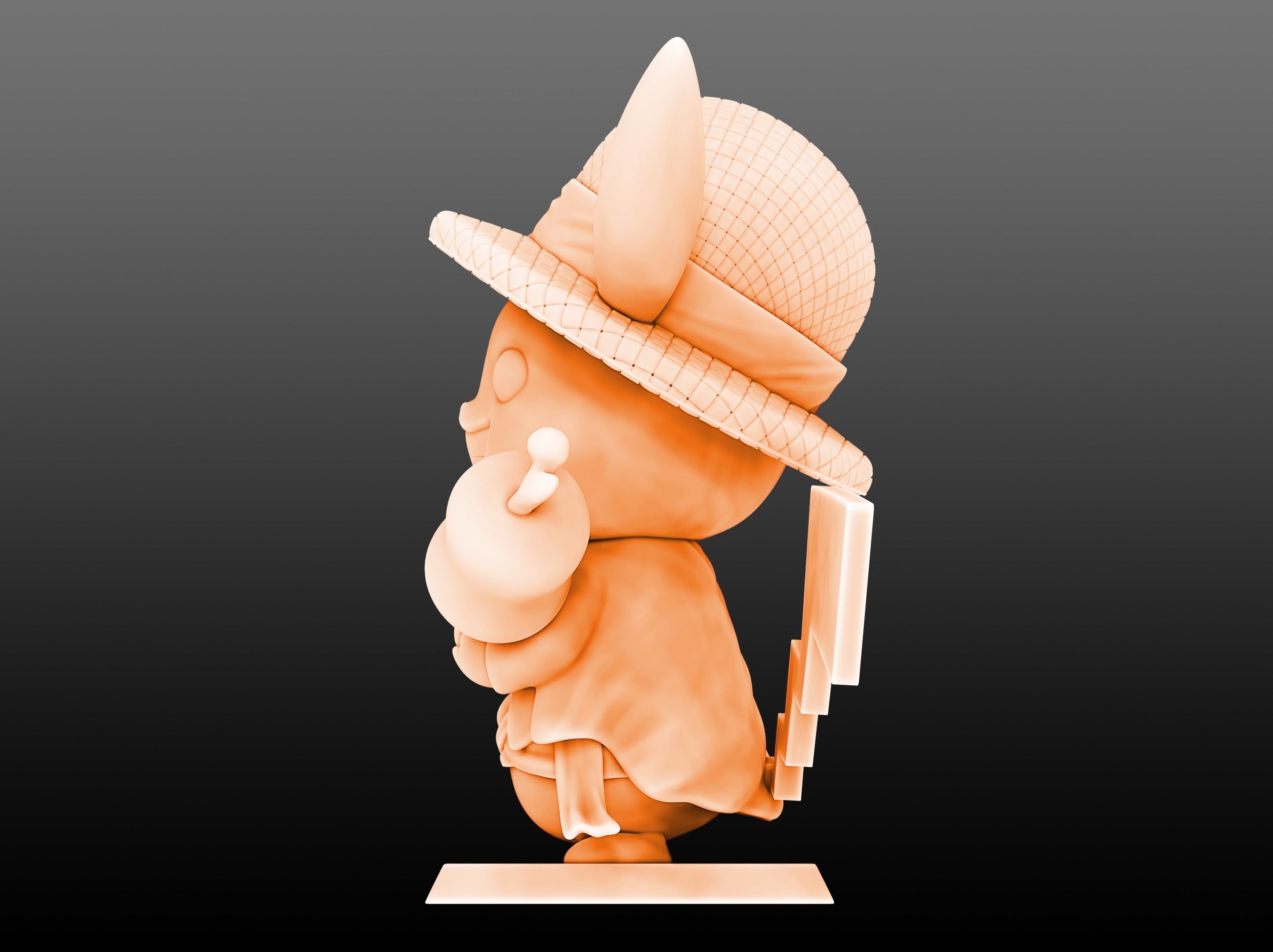 Pikachu Luffy Cosplay 3D print model_2