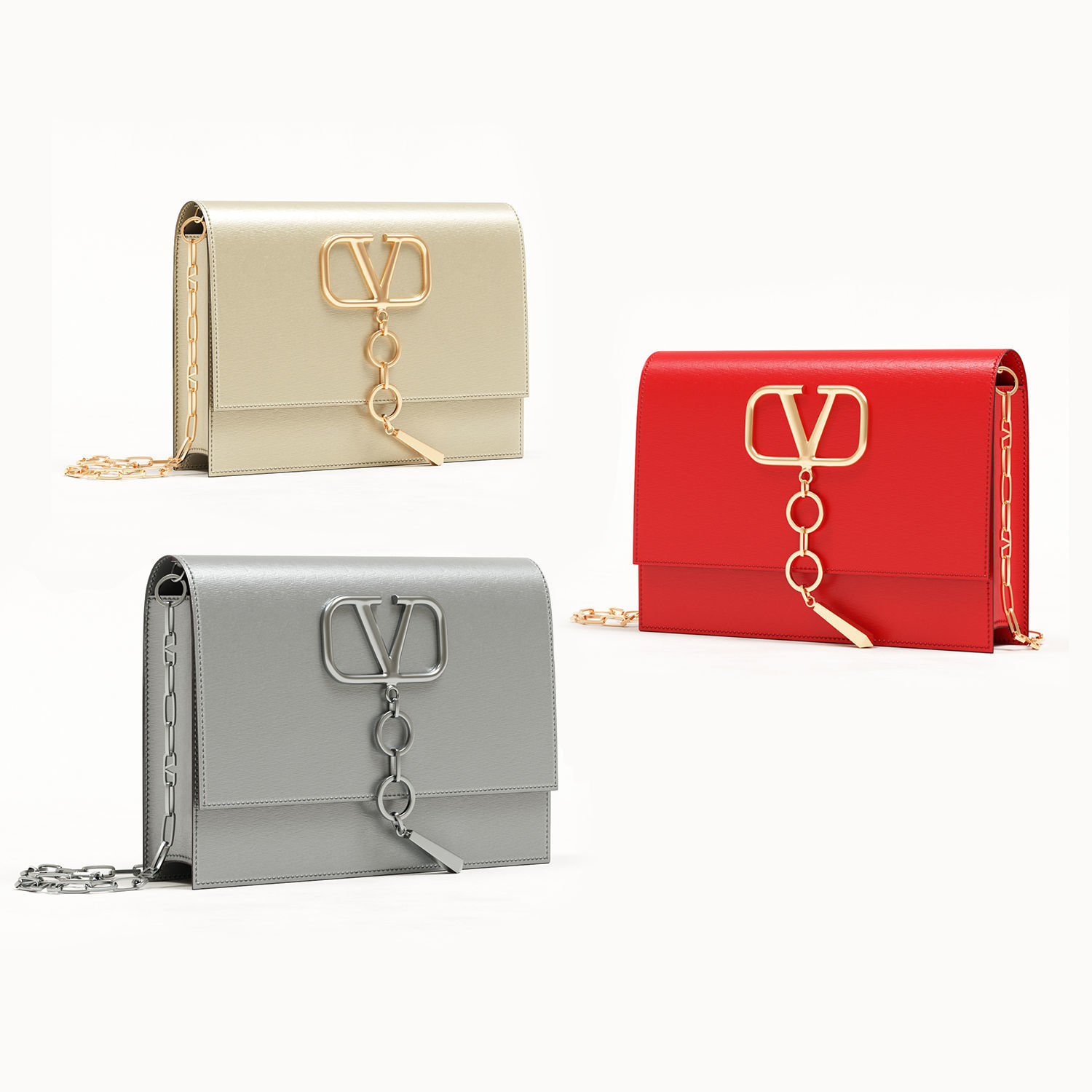 Valentino Garavani Small Vcase Leather Bag Low-poly 3D model_2