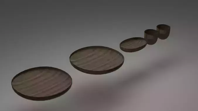 Wooden Plates and Cups