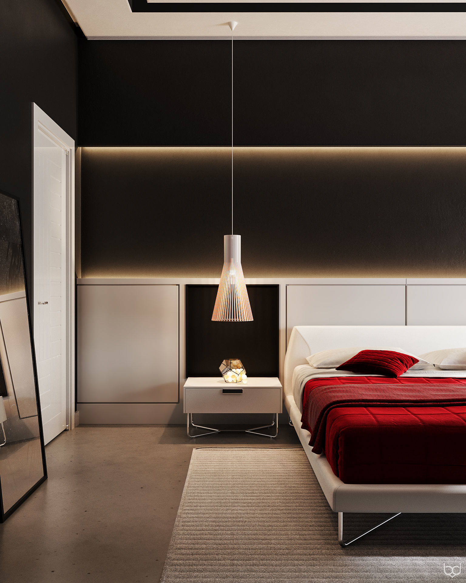 Apartment Bedroom 3D model_1