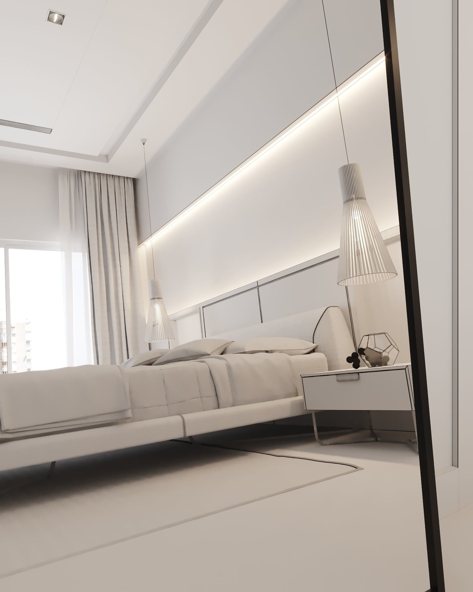 Apartment Bedroom 3D model_7