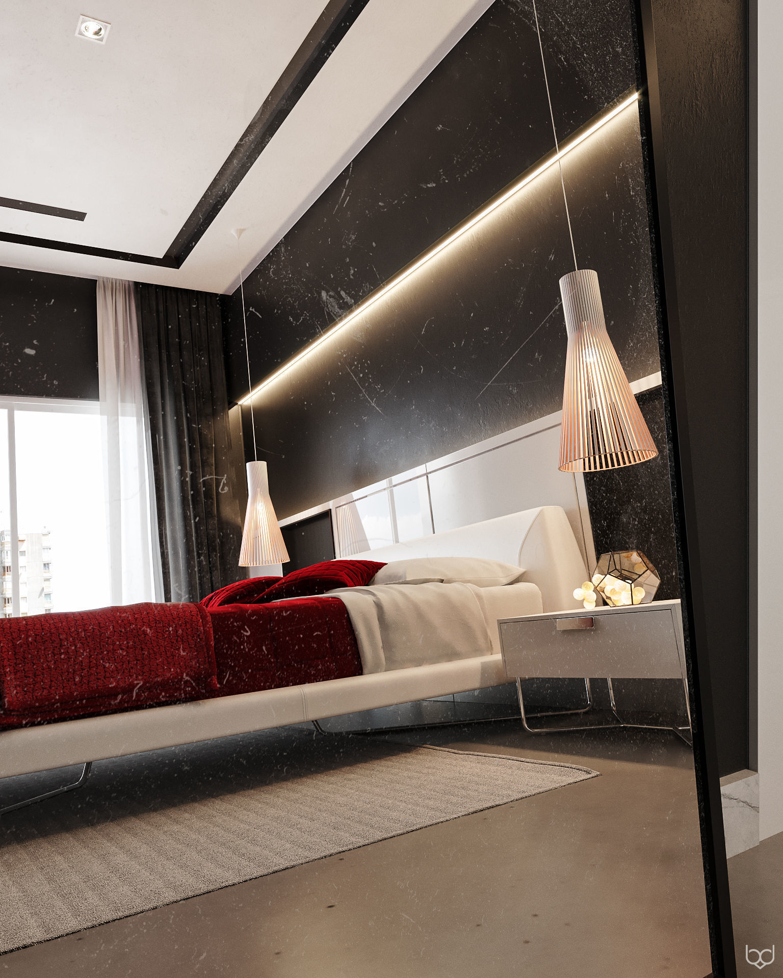 Apartment Bedroom 3D model_3