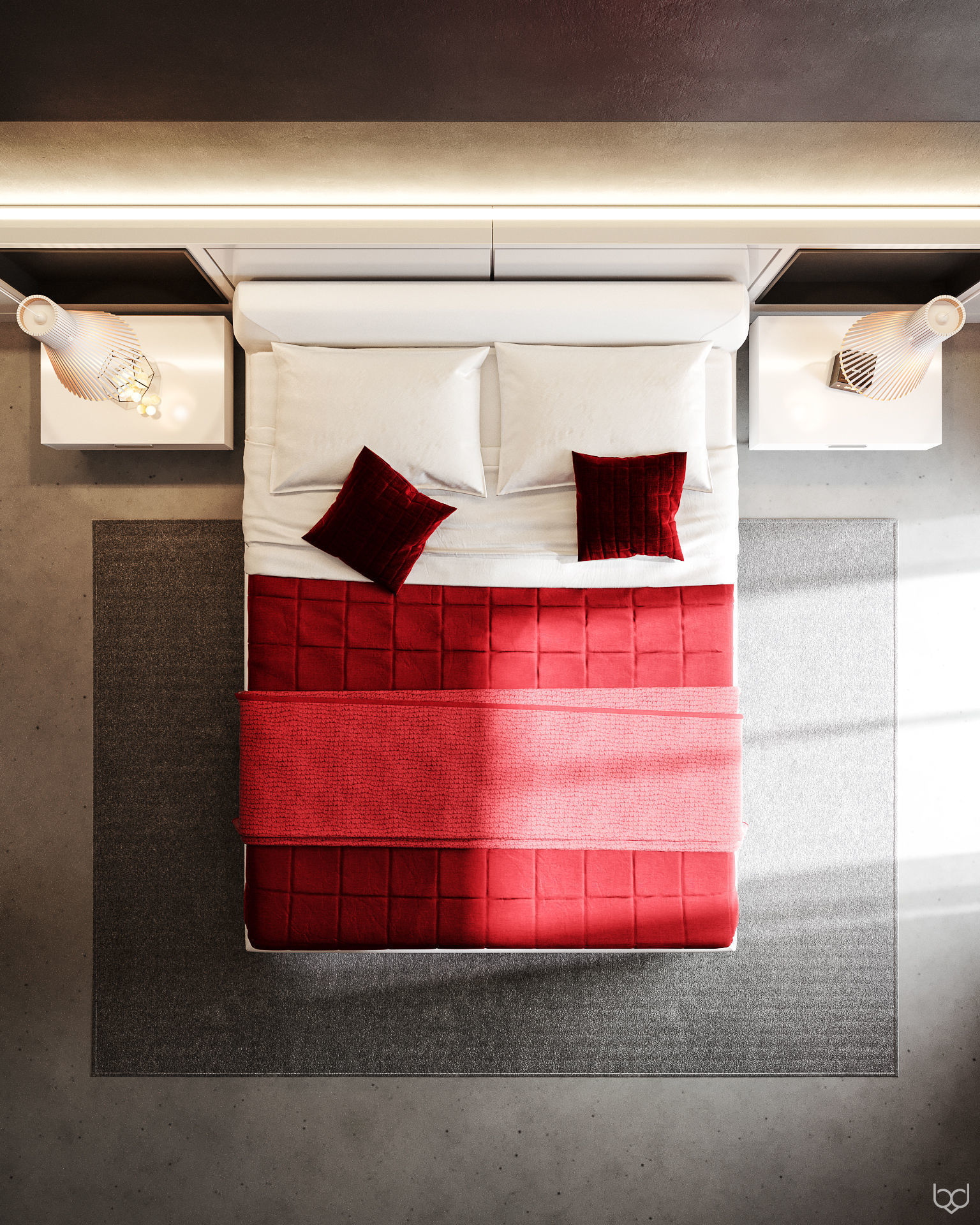 Apartment Bedroom 3D model_2