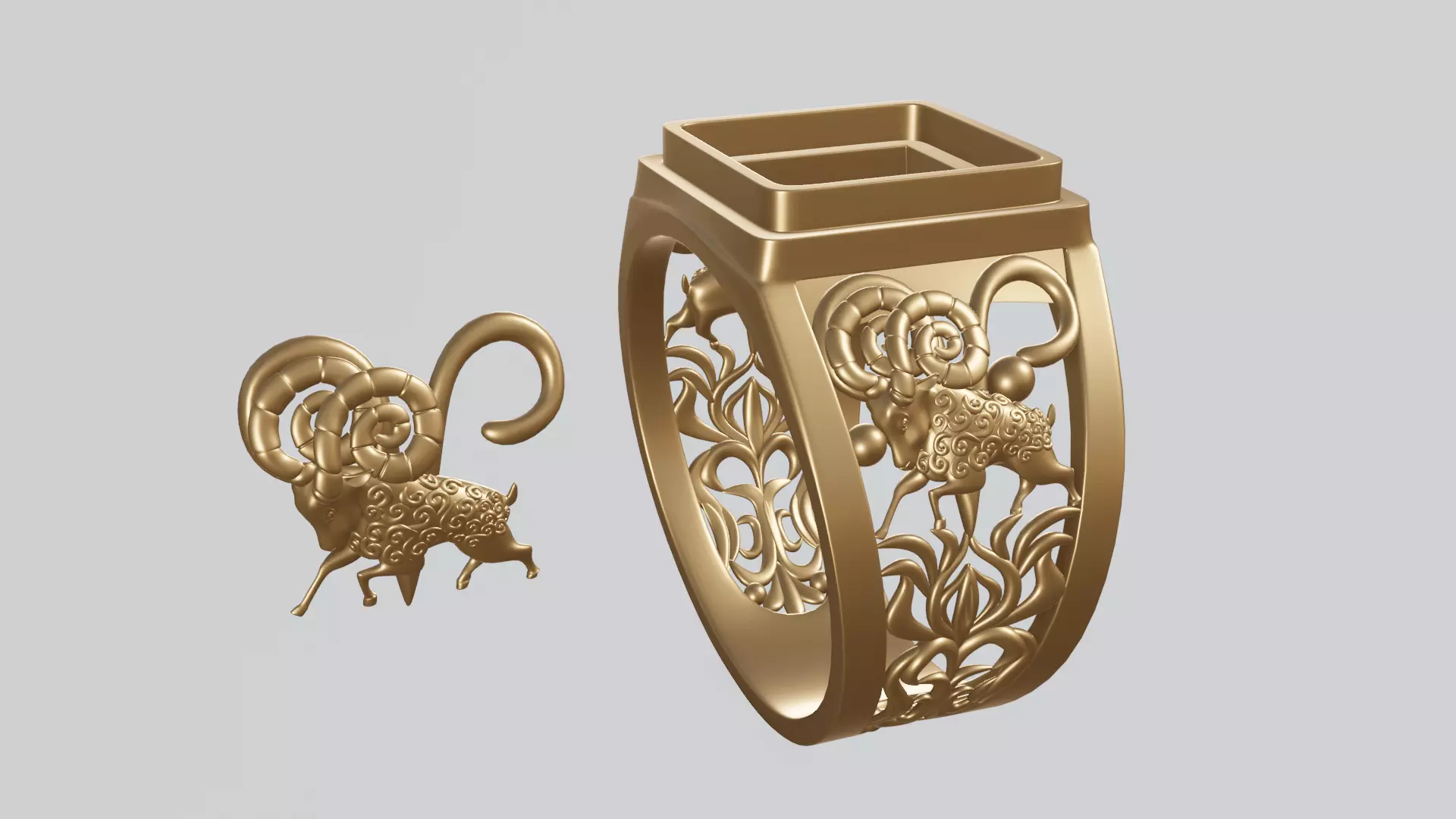 zodiac sign Aries 3D print model_0