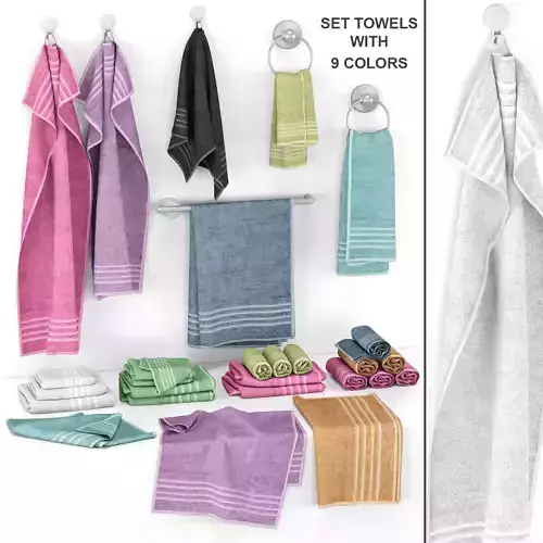 Towels Set with 9 Colors