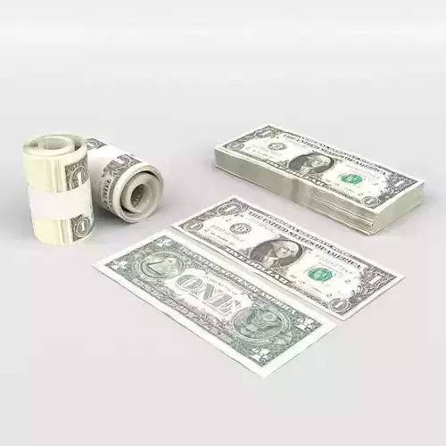 1 US Dollar 3D model