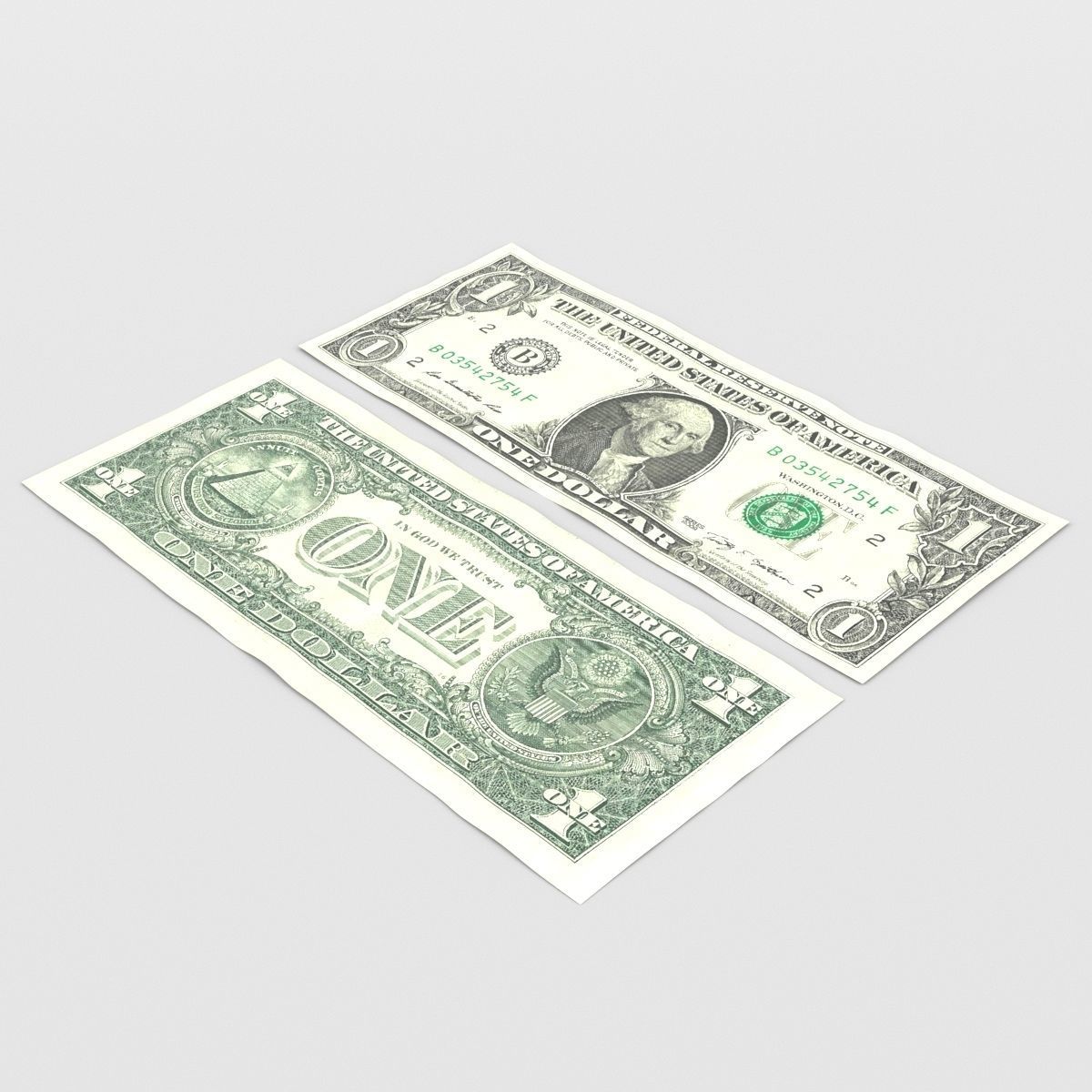 1 US Dollar 3D model_1
