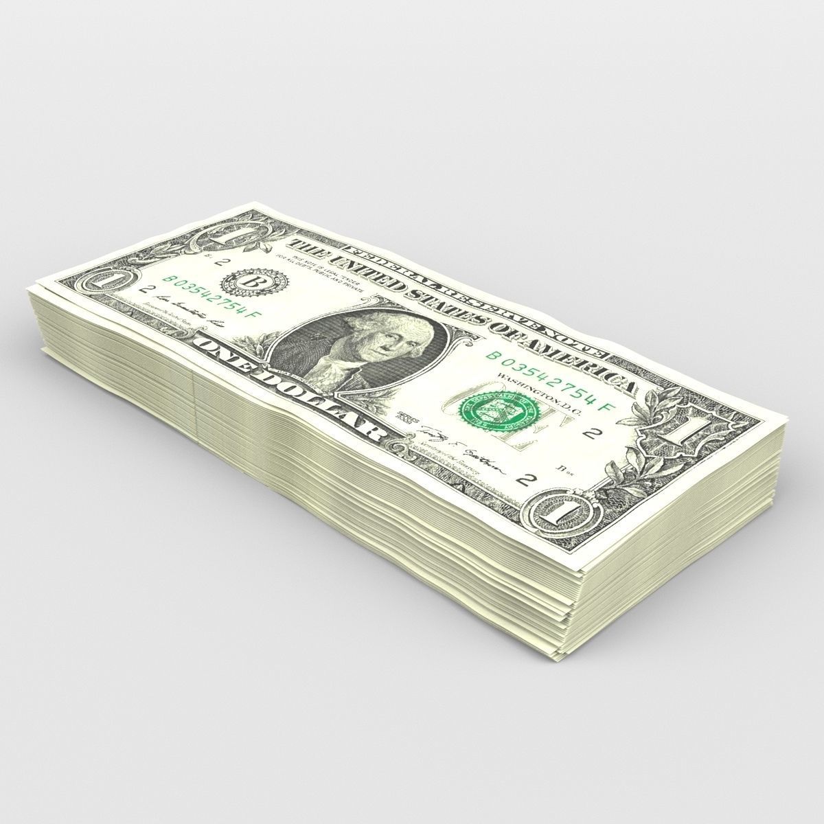 1 US Dollar 3D model_2