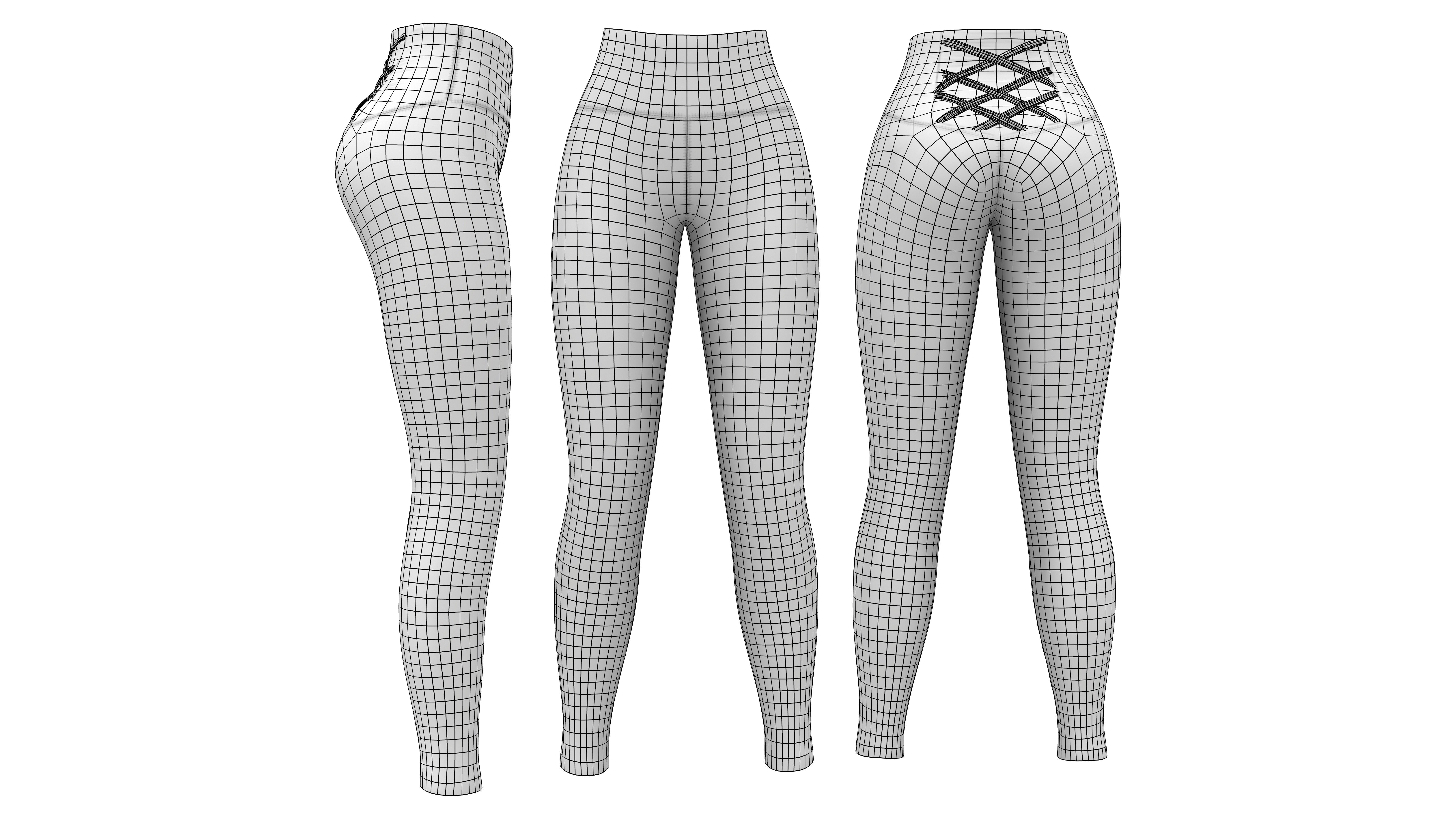 Yoga Pants Low-poly 3D model_2