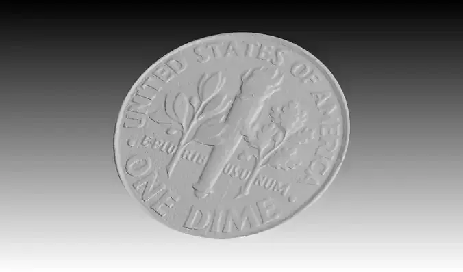 US Dime Reverse Surface