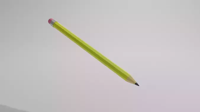 Low Poly Pencil in air