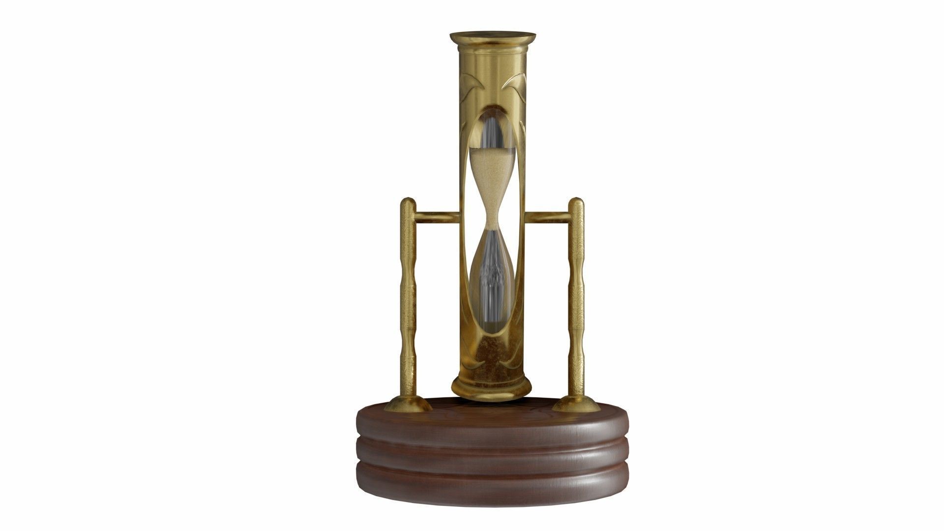 Hourglass brass magnifying glass 3D model_3