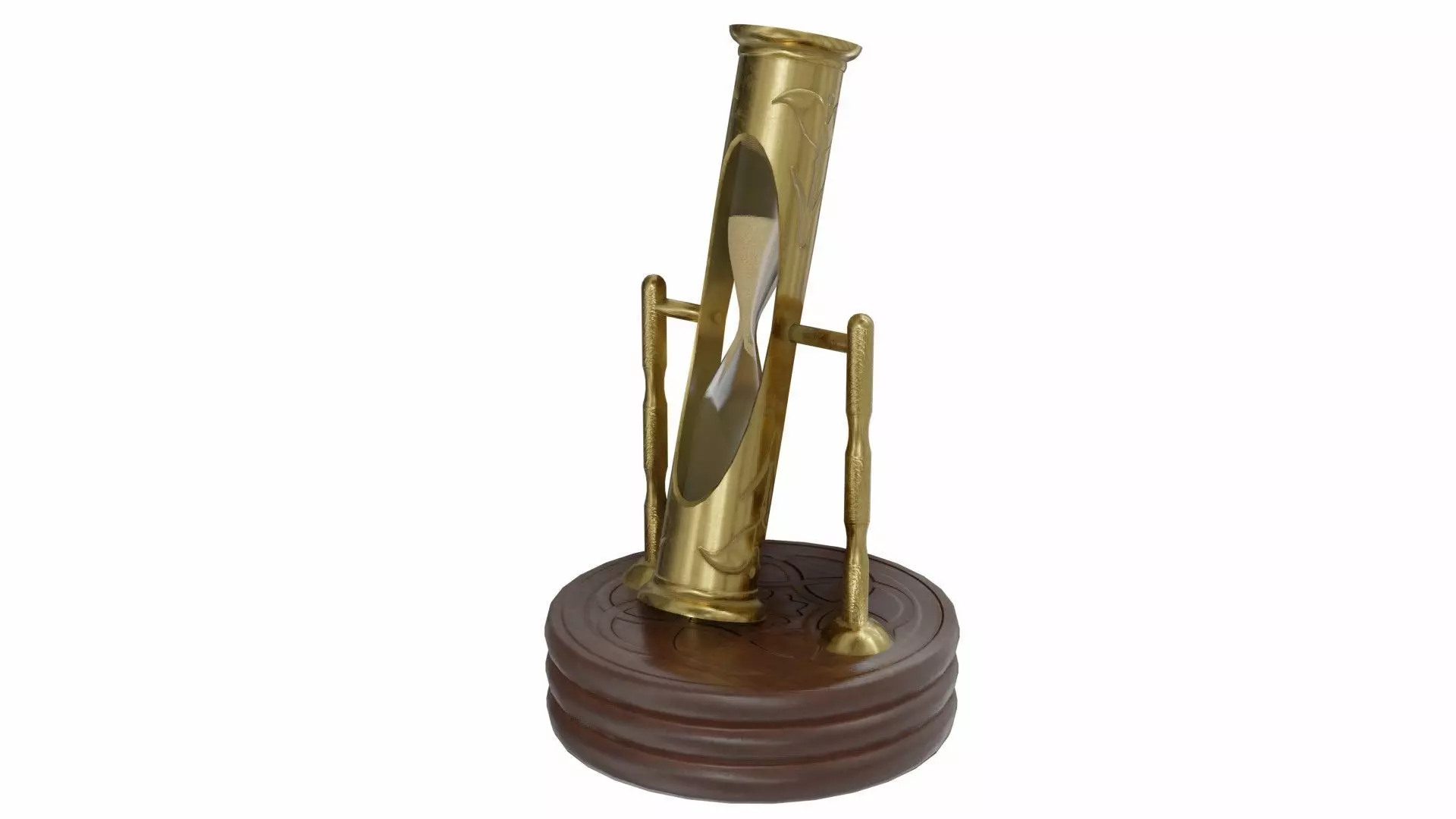 Hourglass brass magnifying glass 3D model_0