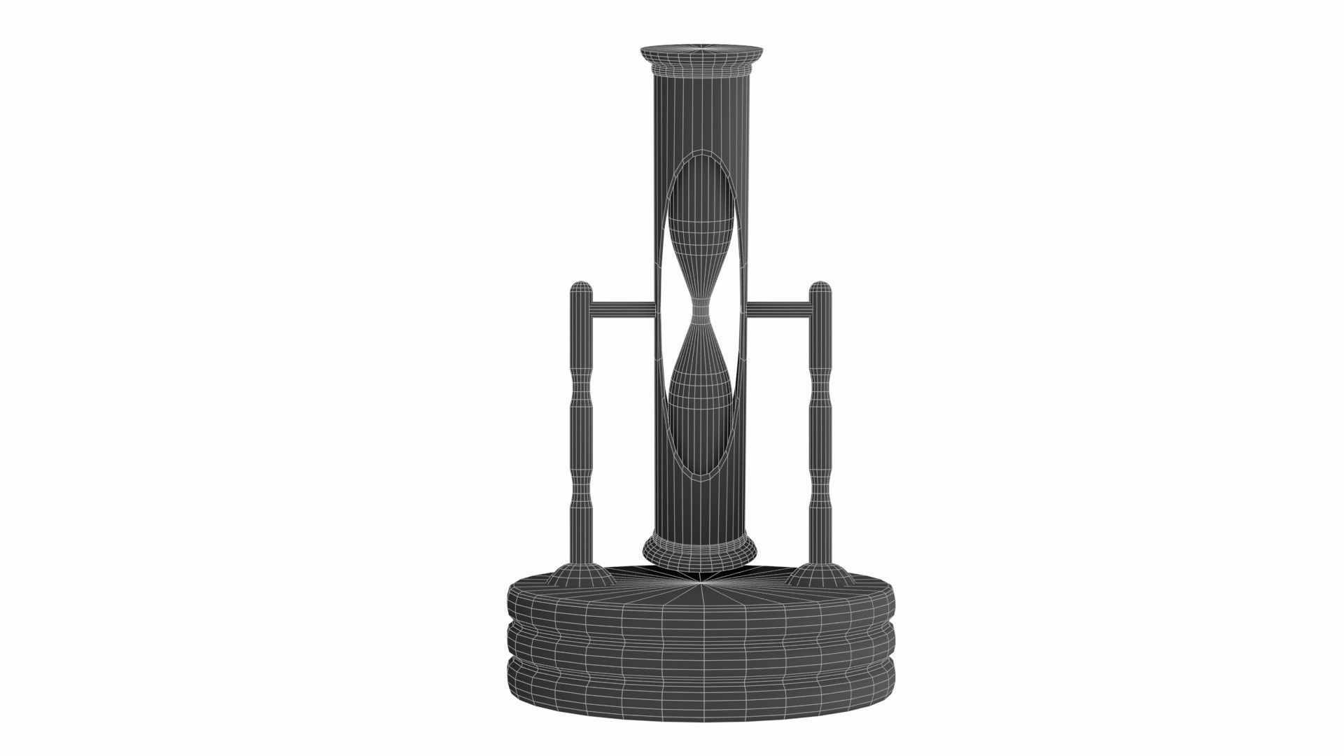 Hourglass brass magnifying glass 3D model_8