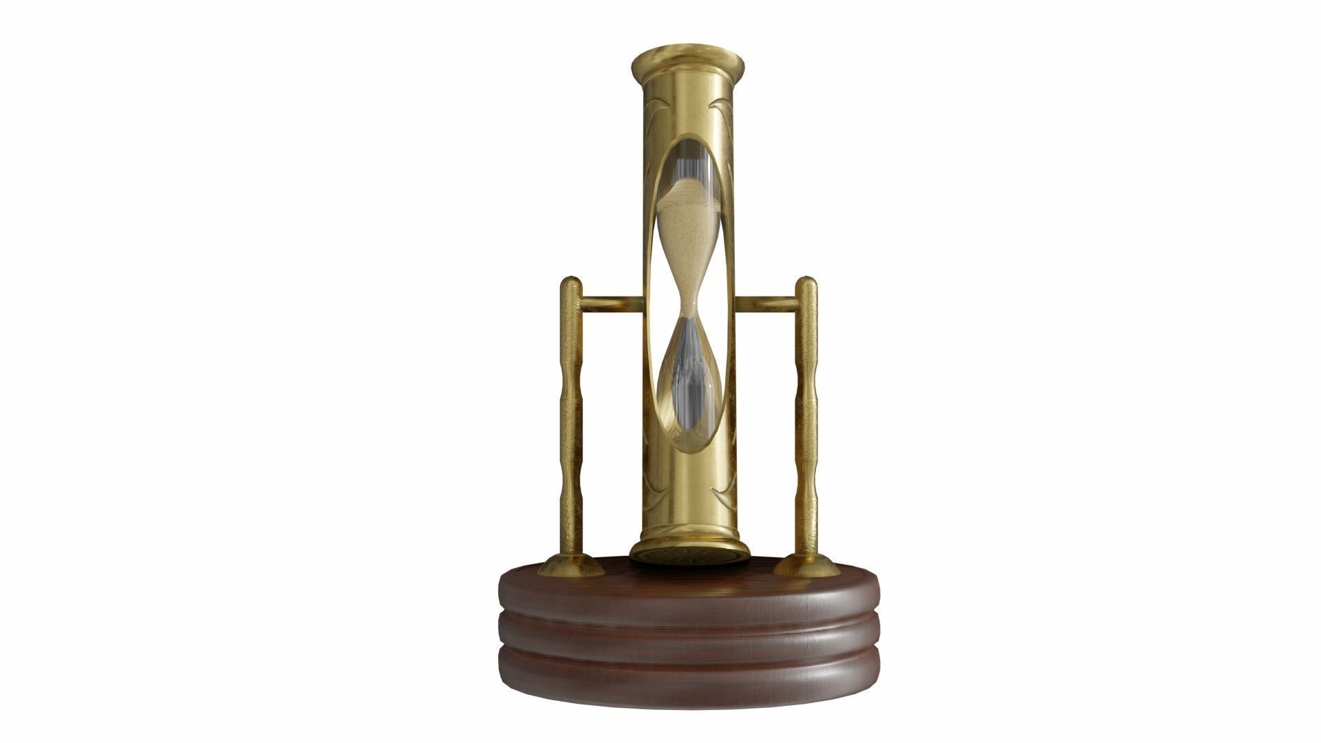 Hourglass brass magnifying glass 3D model_1