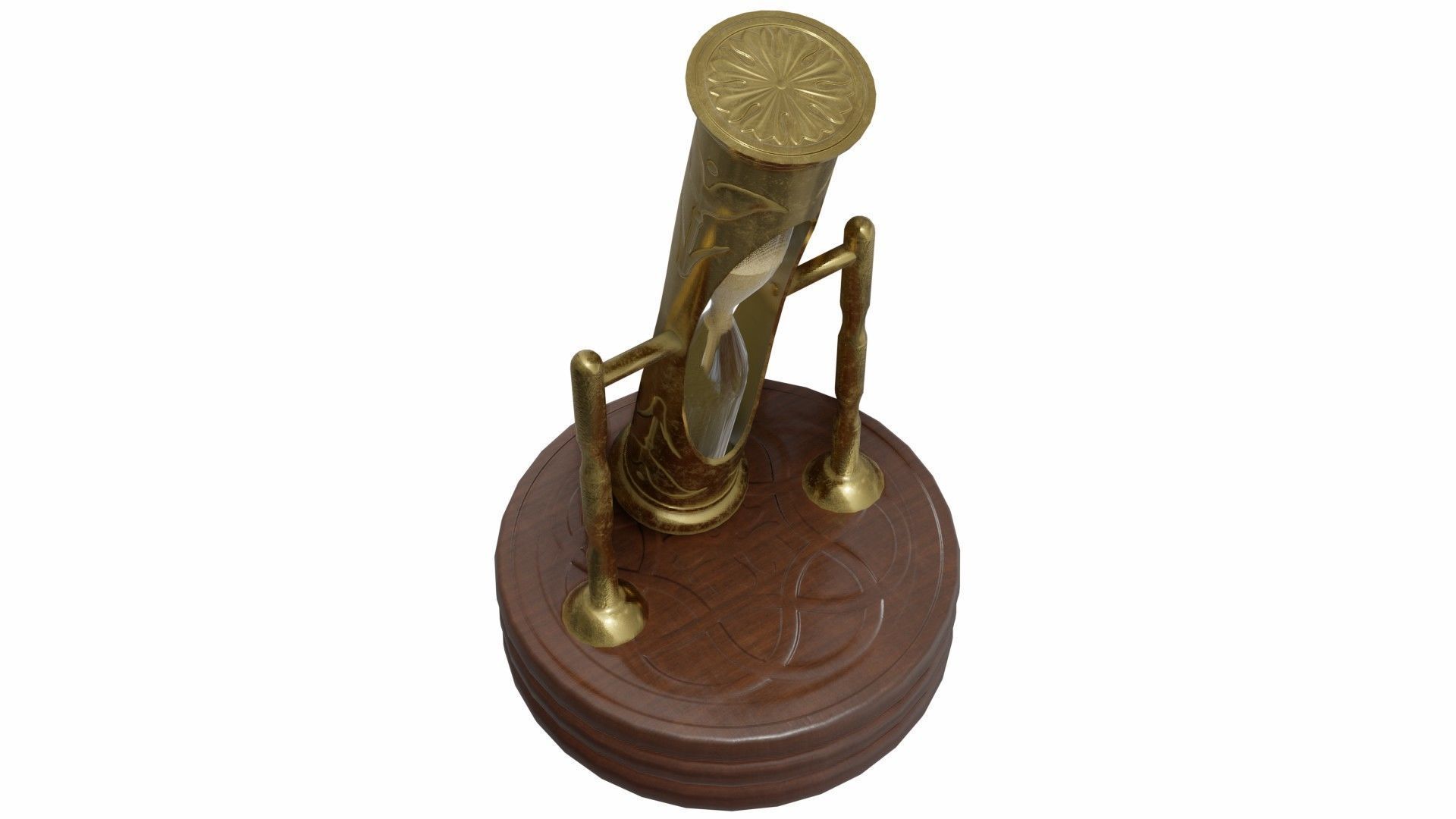 Hourglass brass magnifying glass 3D model_5