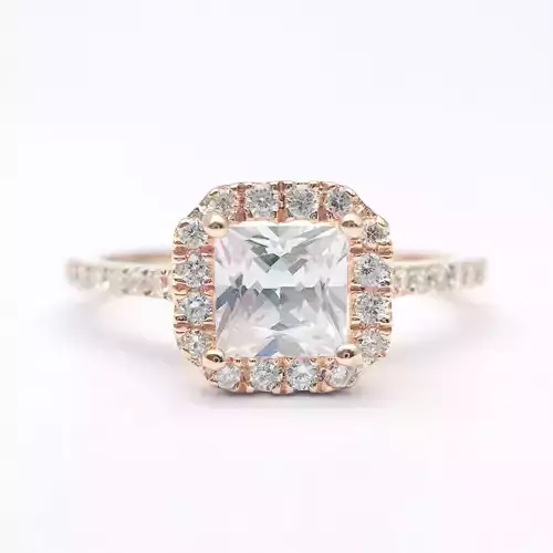 3DM Format Princess cut halo promise ring