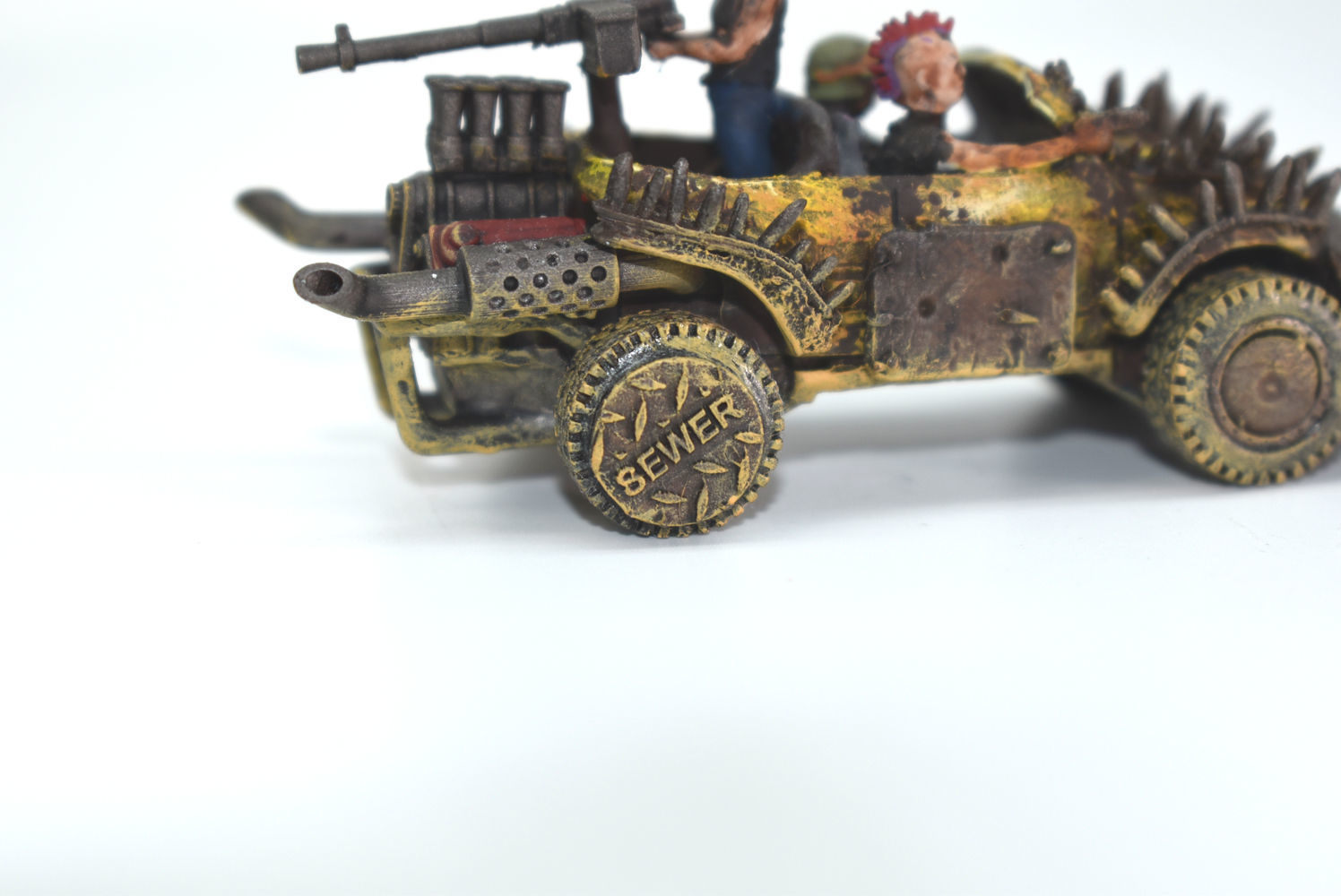 Wheel spikes and covers for Gaslands Cars 3D print model_2