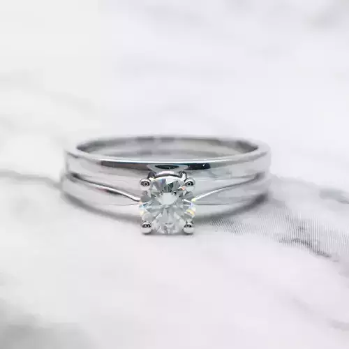 3DM Format Solitaire engagement ring set for her