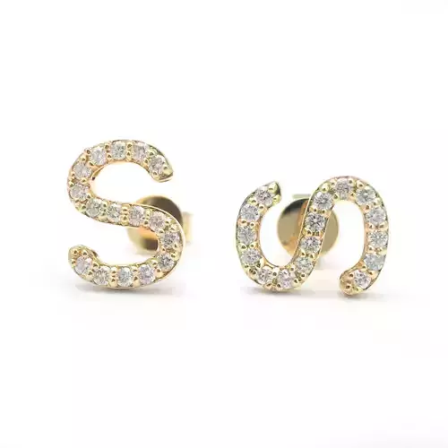 3DM Format S letter earrings