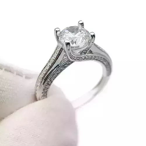 3DM Format Round cut engagement ring