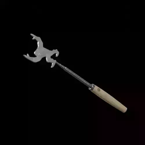 Barbeque Fork Long Extendable  oak wood