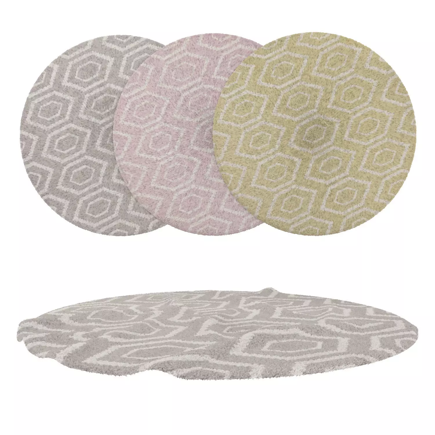 Round Rug Set 104 3D model