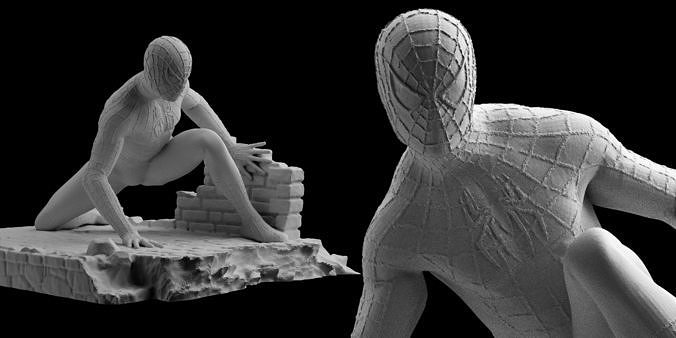 Spiderman Statue 3D Print Spider-Man figure 3D print model