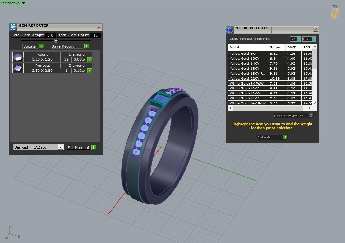Diamond ring 3D print model_3
