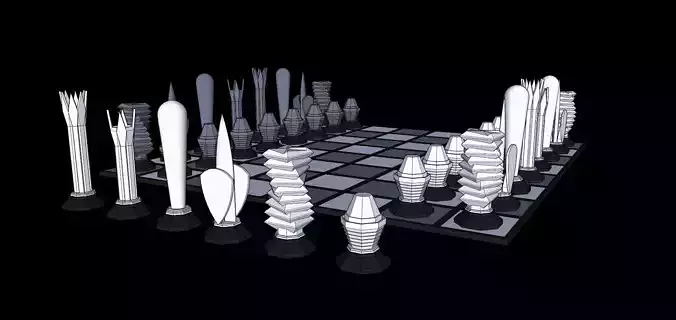 Chess Set 3 board with knives and forks