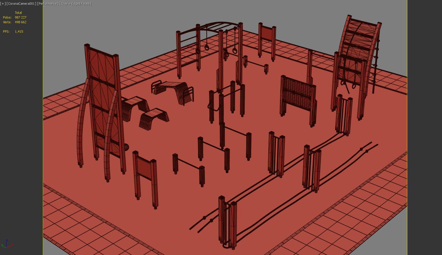 Fitness outdoor area 3D model_21