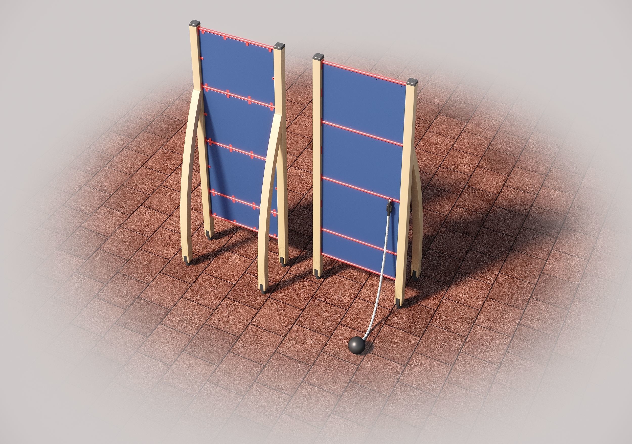 Fitness outdoor area 3D model_16