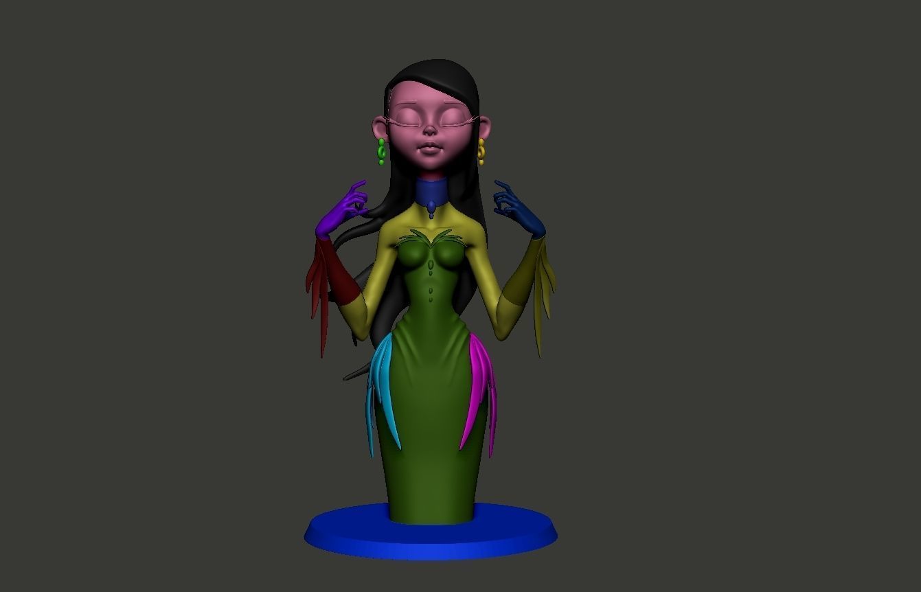 relaxed girl  3D print model_11