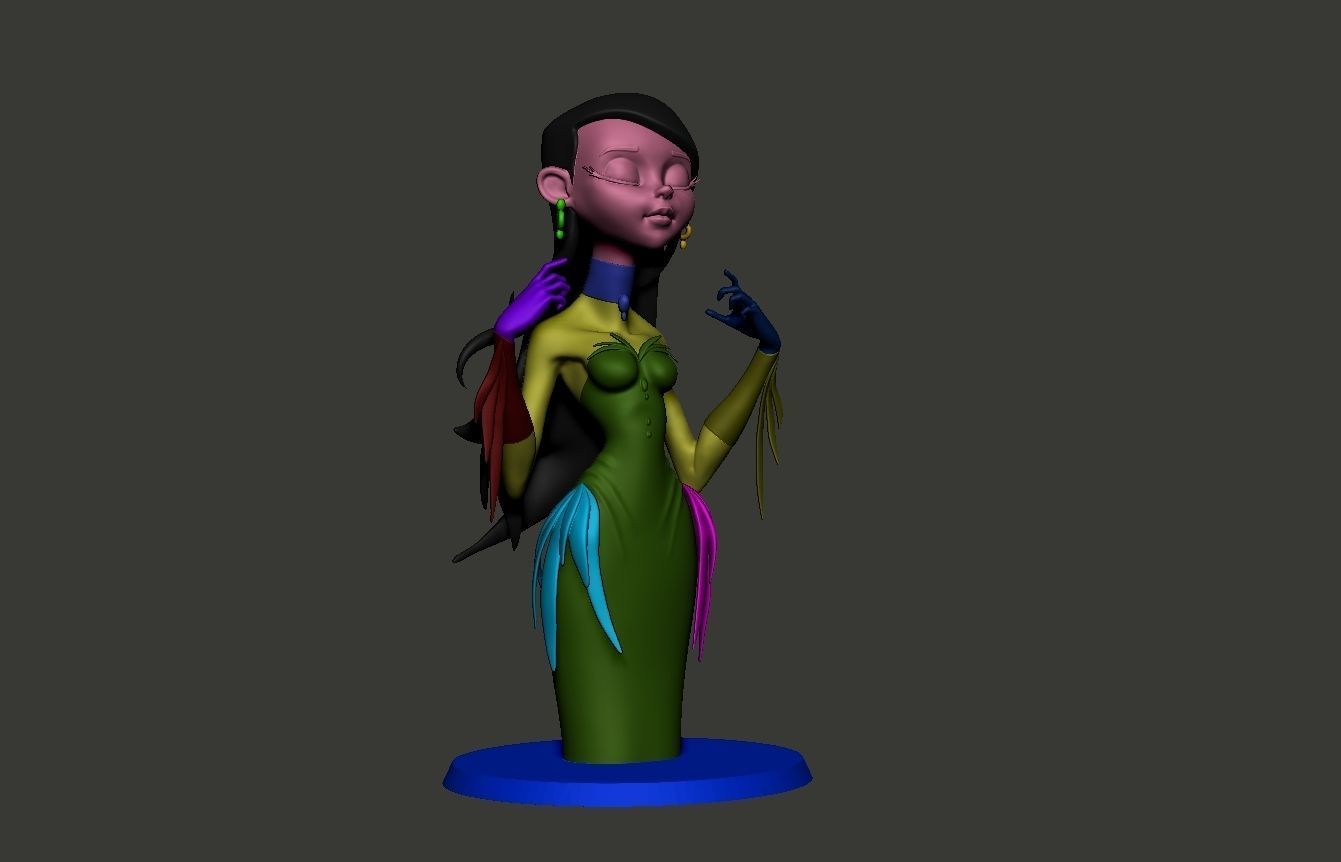 relaxed girl  3D print model_12