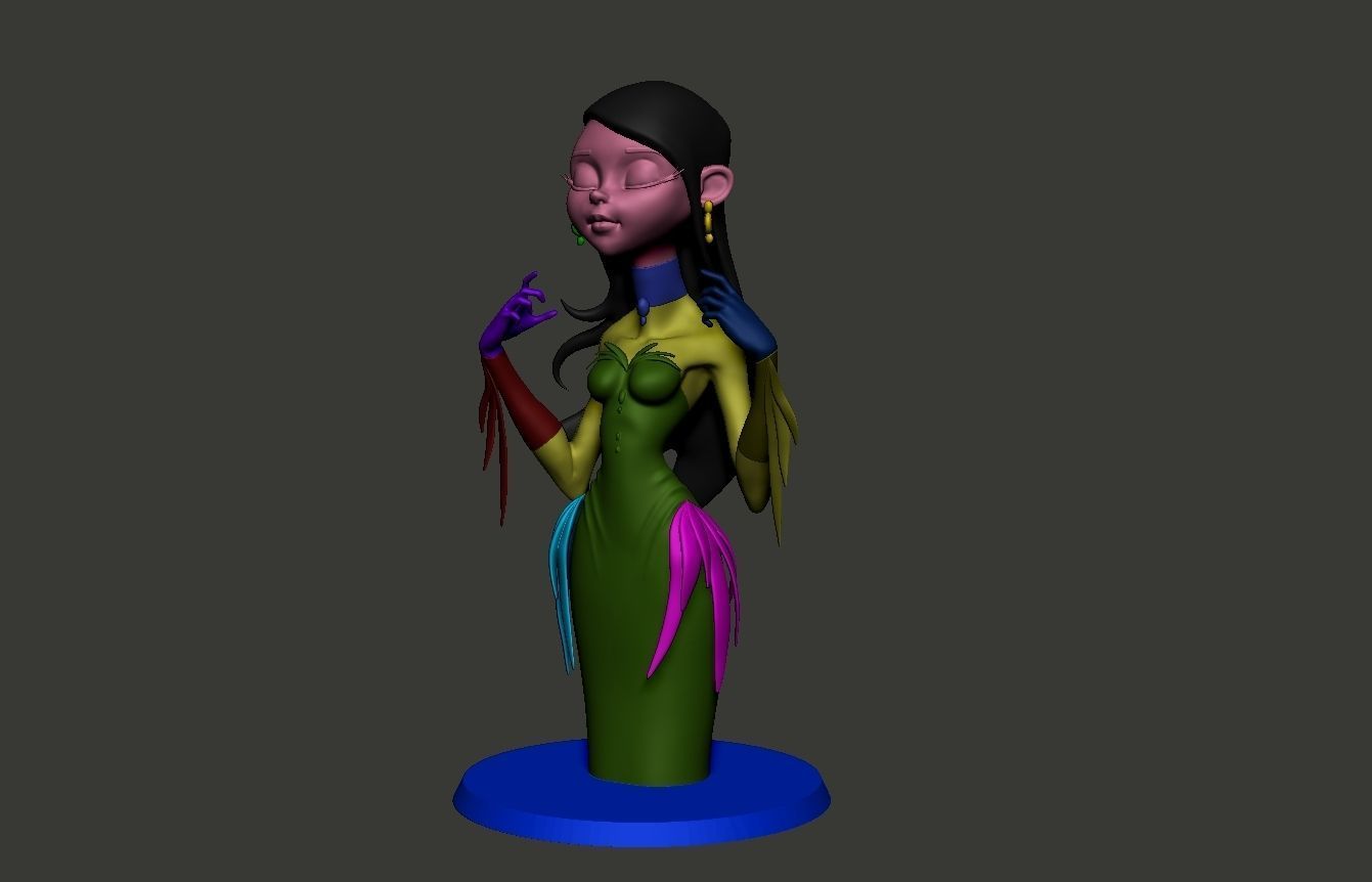 relaxed girl  3D print model_13