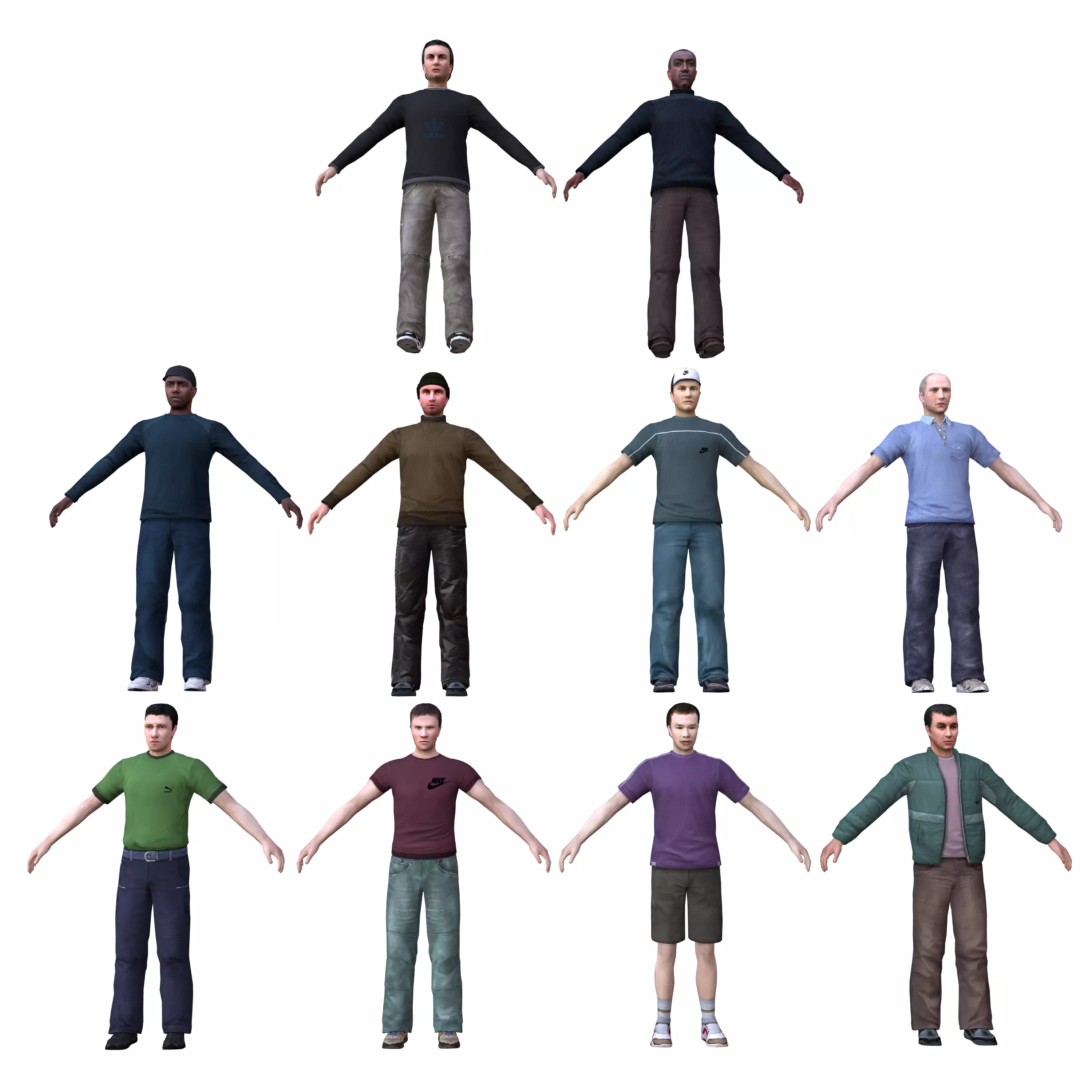 Characters Collection-1 man Low-poly 3D model_0